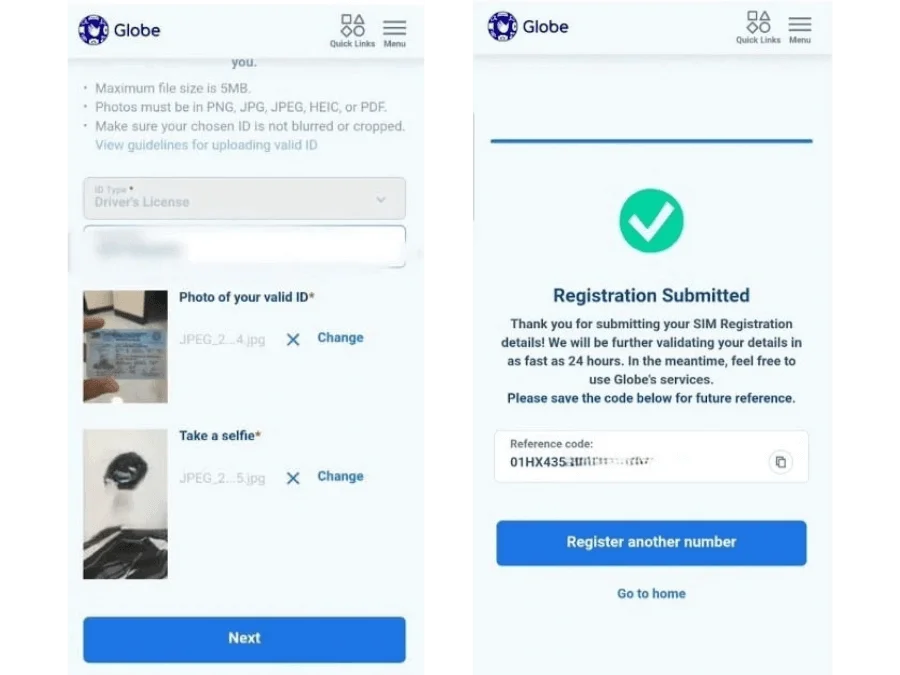 Get confirmation in the app
