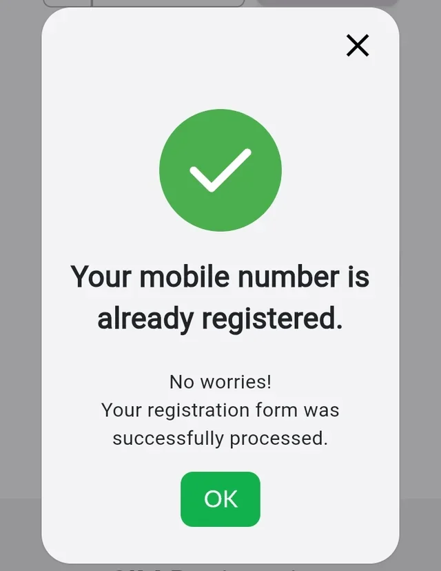 TM SIM Already Registered Error